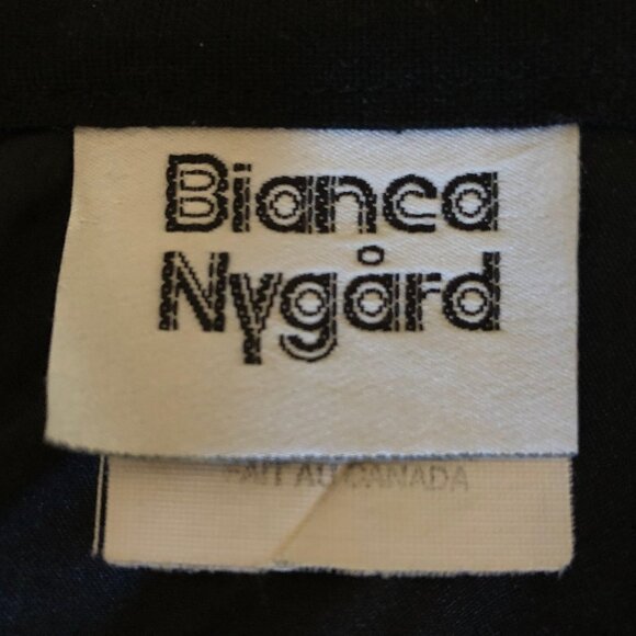 Bianca Nygard Vintage Lined Hi Waist Skirt w Unique Layering Design Black Sz S - Picture 3 of 3